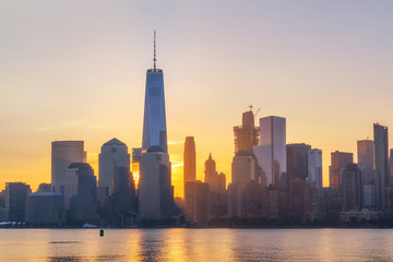 Freedom tower at sunrise 