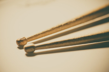 Snare drum and a pair of drum sticks