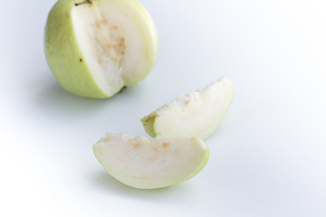 Fresh guava on white background