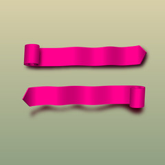 EPS 10. Red glossy ribbon vector banners set