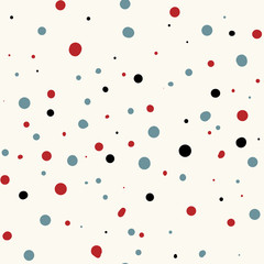 Chaotic Polka Dots Seamless Pattern. Vector painted background from small rounds. Abstract сщдщкагд pattern for fabric print, paper card, table cloth, fashion.