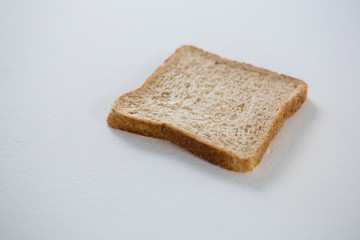 Single bread slice on white background