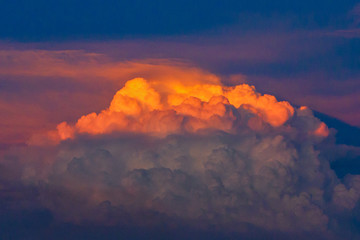 red big cloud on sunset