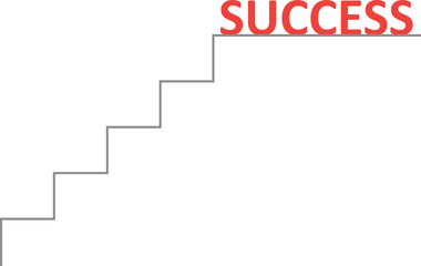 Fototapeta premium Vector stairs with red success