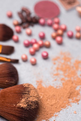 Make up brushes and pearls