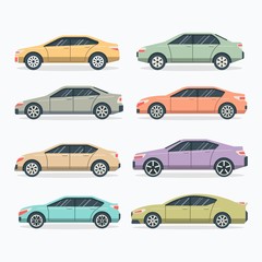 Fototapeta premium Flat Car Collection.