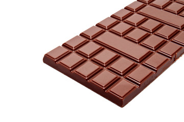 Dark milk whole chocolate isolated on a white