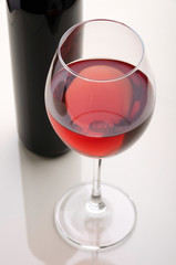 Wine. Wine bottle and wine glasses.