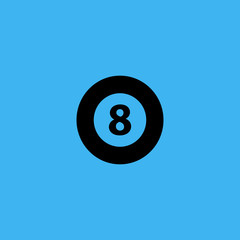 Pool ball Icon. flat design