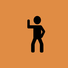 Fototapeta na wymiar Man dancing icon. flat design