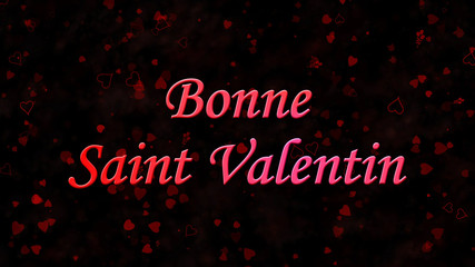 Happy Valentine's Day text in French "Bonne Saint Valentin" on d