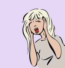 Vectoren illustratie van schreeuwend meisje