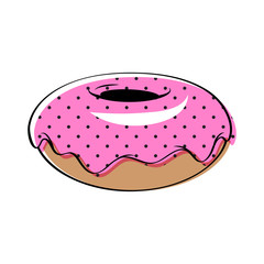 Donut icon vector illustration. Simple flat style.