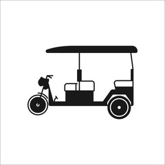 Auto rickshaw symbol silhouette icon on background