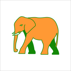 Obraz premium Elephant symbol flat icon on background