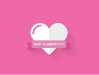 Purple Heart - Valentines Day Card Vector Design