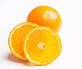 orange sliced on a white