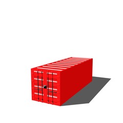 Cargo container. Isolated on white background. 3D rendering illu