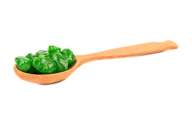 Dried kumquat lime in spoon