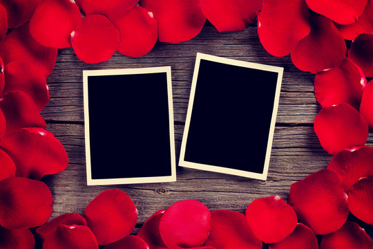 Valentines day blank photo frames