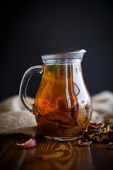 compote of dried fruits in a carafe