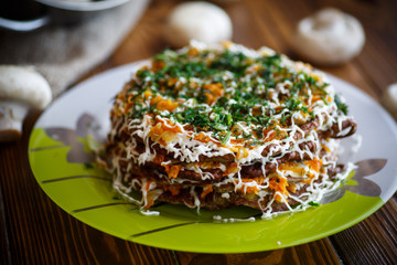 liver cake stuffed with vegetables