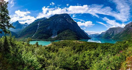 Fototapeta premium lovatnet lake Beautiful Nature Norway.