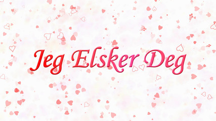 "I Love You" text in Norwegian "Jeg Elsker Deg" on white backgro