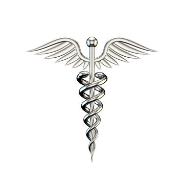 Metallic medical symbol. Isolated on white background. 3D render