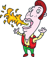 Performer Breathing Fire.