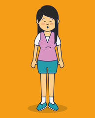 young woman avatar icon vector illustration design