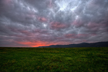 Ominous cloudy sunrise