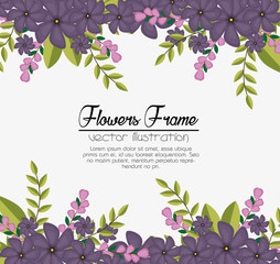 cute flowers frame background vector illustration design