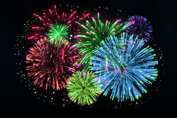colorful firework on midnight blue sky