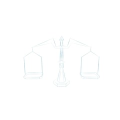 Scales in form of abstract bird. Sketch illustration.