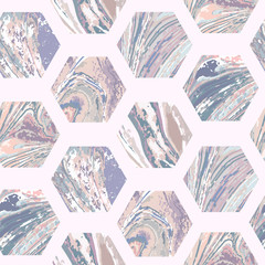 Seamless geometric pattern with marble texture

