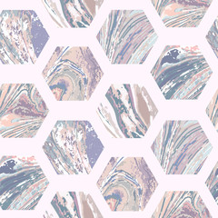 Seamless geometric pattern with marble texture
