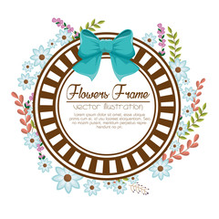 cute flowers frame background vector illustration design
