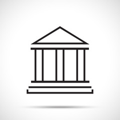 Bank building Icon. Court building icon isolated on white background. Line art style.