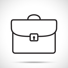 Briefcase icon isolated on white background. Line art style.