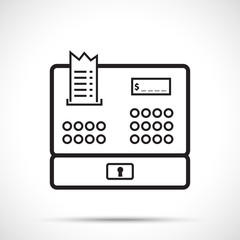 Cash register icon isolated on white background. Line art style.