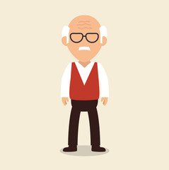 old man character avatar icon vector illustration design