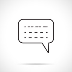 Dialog cloud and comment icon isolated on white background. Line art style.