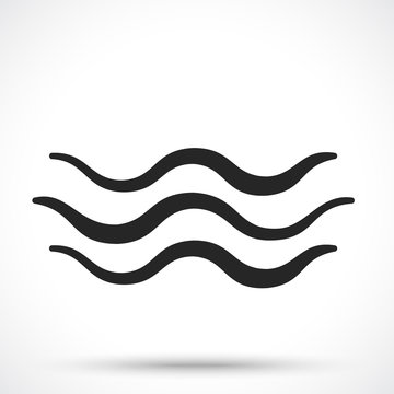 Fog icon. Wave isolated on white background. Wave symbol. Fog symbol. Water symbol.