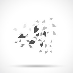 Falling leafs isolated on white background. Leaf symbol. Autumn symbol.