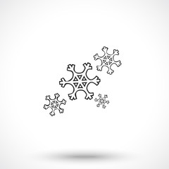 Snowflake isolated on white background. Snow symbol. Winter symbol. Cold symbol