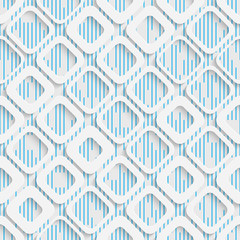 Seamless Square Pattern. White and Blue Wrapping Background