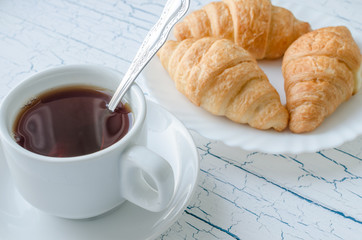 Tea with croissants
