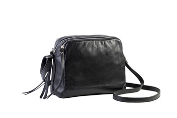 Naklejka premium Black female bag on a white background, online catalog