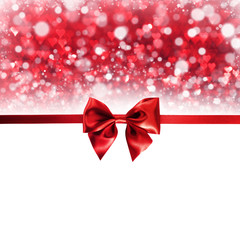 Red gift bow on white